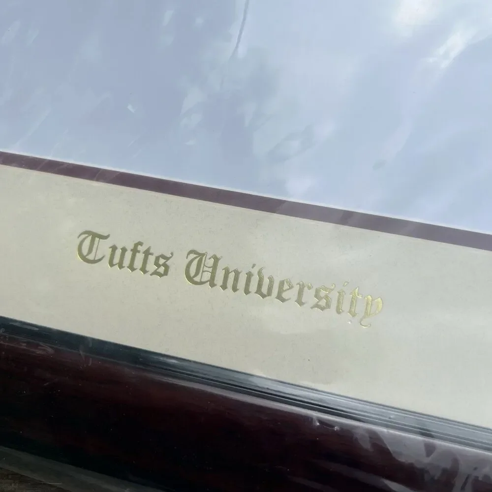 Tufts University Black Cherry Diploma Frame Cream